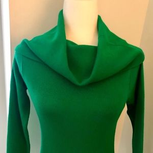Anthropologie Kelly Green Cowl Neck Sweater